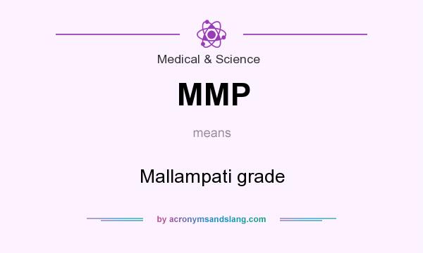 What does MMP mean? It stands for Mallampati grade