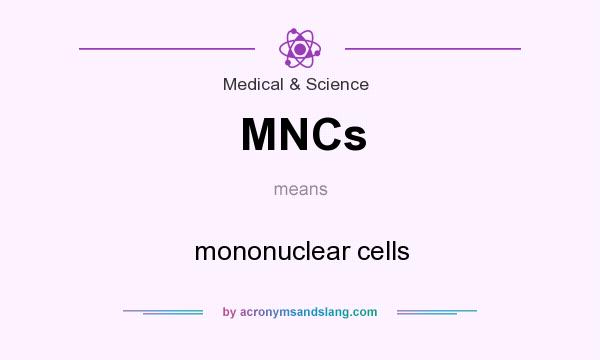 What does MNCs mean? It stands for mononuclear cells