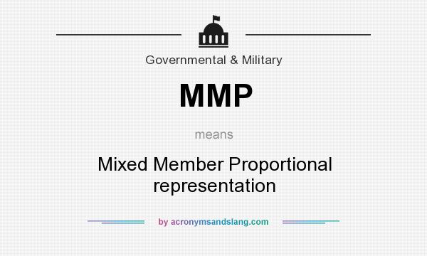 What does MMP mean? It stands for Mixed Member Proportional representation