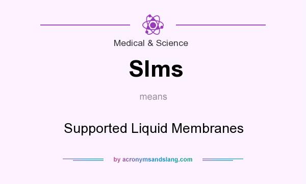 What does Slms mean? It stands for Supported Liquid Membranes