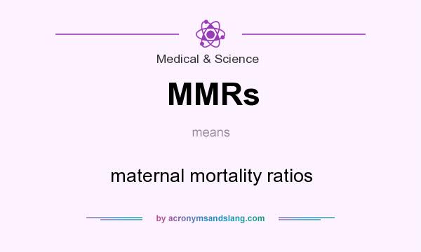 What does MMRs mean? It stands for maternal mortality ratios