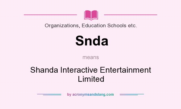 What does Snda mean? It stands for Shanda Interactive Entertainment Limited