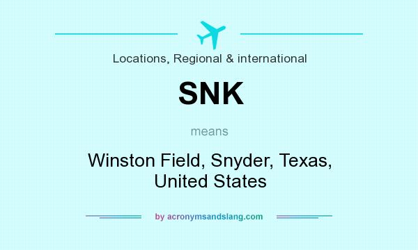 What does SNK mean? It stands for Winston Field, Snyder, Texas, United States