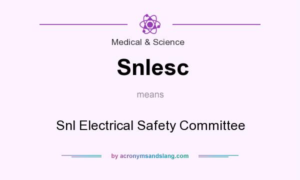 What does Snlesc mean? It stands for Snl Electrical Safety Committee