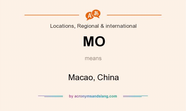 What does MO mean? It stands for Macao, China
