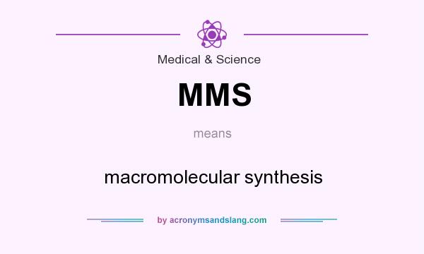 What does MMS mean? It stands for macromolecular synthesis