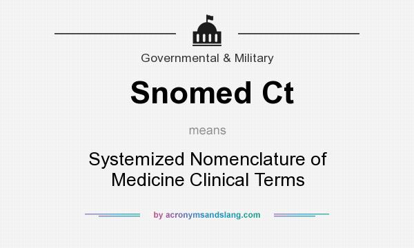 What does Snomed Ct mean? It stands for Systemized Nomenclature of Medicine Clinical Terms