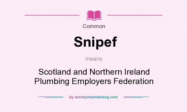 What does Snipef mean? It stands for Scotland and Northern Ireland Plumbing Employers Federation
