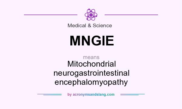 What does MNGIE mean? It stands for Mitochondrial neurogastrointestinal encephalomyopathy