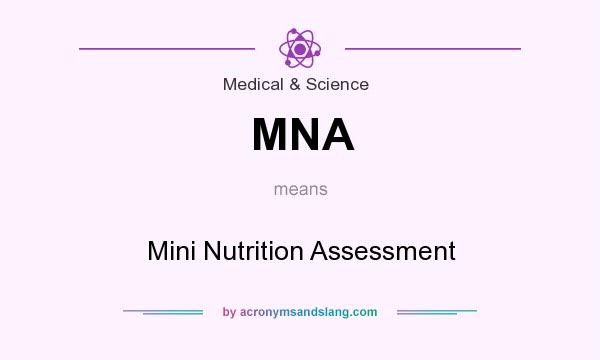 What does MNA mean? It stands for Mini Nutrition Assessment