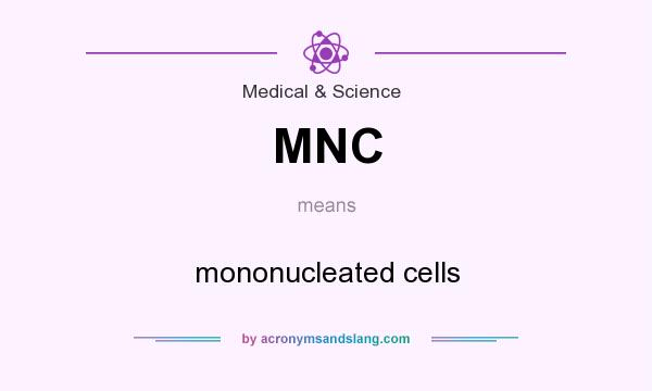 What does MNC mean? It stands for mononucleated cells
