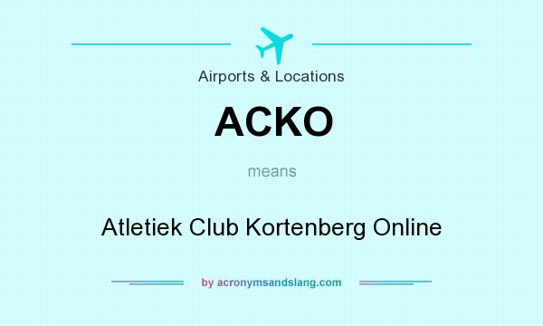 What does ACKO mean? It stands for Atletiek Club Kortenberg Online