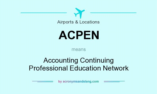 What does ACPEN mean? It stands for Accounting Continuing Professional Education Network