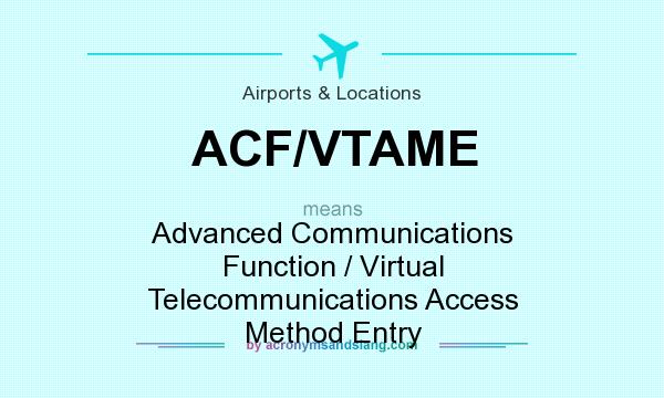 What does ACF/VTAME mean? It stands for Advanced Communications Function / Virtual Telecommunications Access Method Entry