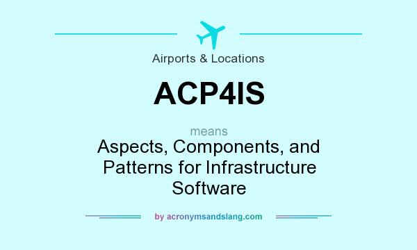 What does ACP4IS mean? It stands for Aspects, Components, and Patterns for Infrastructure Software