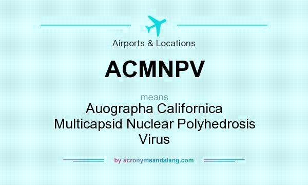 What does ACMNPV mean? It stands for Auographa Californica Multicapsid Nuclear Polyhedrosis Virus