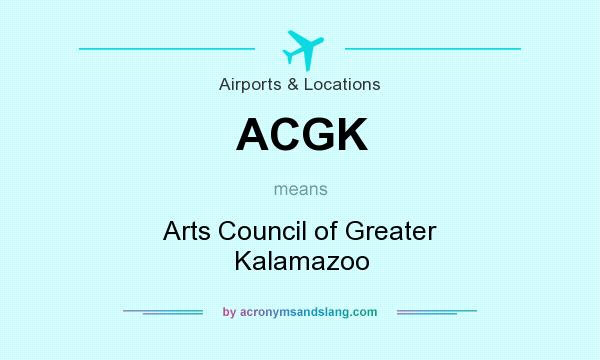 What does ACGK mean? It stands for Arts Council of Greater Kalamazoo