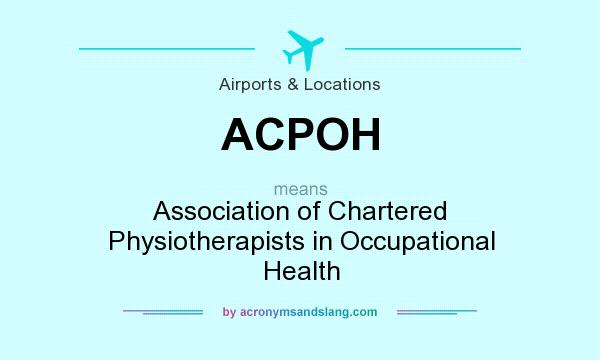 What does ACPOH mean? It stands for Association of Chartered Physiotherapists in Occupational Health