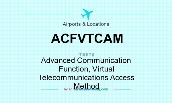 What does ACFVTCAM mean? It stands for Advanced Communication Function, Virtual Telecommunications Access Method