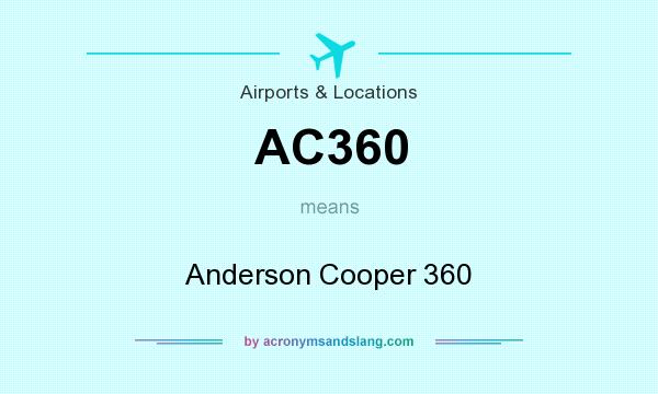 What does AC360 mean? It stands for Anderson Cooper 360