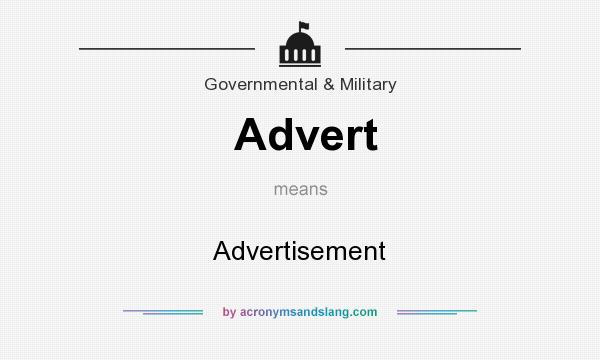 What does Advert mean? It stands for Advertisement