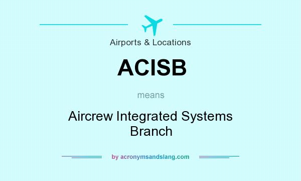 What does ACISB mean? It stands for Aircrew Integrated Systems Branch