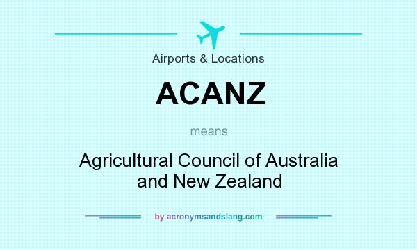 What does ACANZ mean? It stands for Agricultural Council of Australia and New Zealand