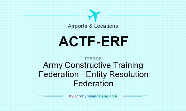What does ACTF-ERF mean? It stands for Army Constructive Training Federation - Entity Resolution Federation