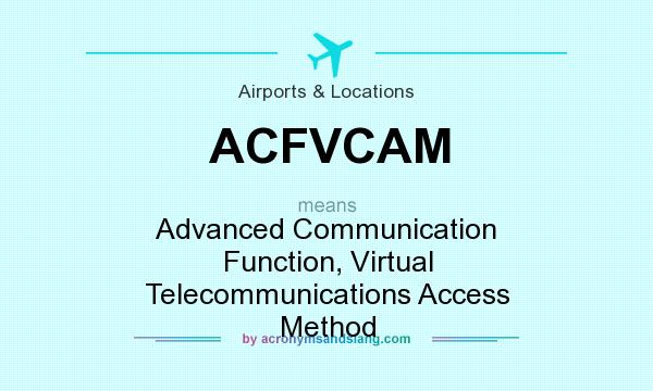 What does ACFVCAM mean? It stands for Advanced Communication Function, Virtual Telecommunications Access Method