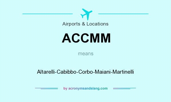 What does ACCMM mean? It stands for Altarelli-Cabibbo-Corbo-Maiani-Martinelli