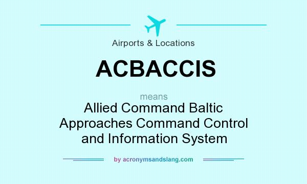 What does ACBACCIS mean? It stands for Allied Command Baltic Approaches Command Control and Information System