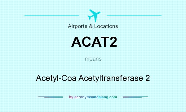 What does ACAT2 mean? It stands for Acetyl-Coa Acetyltransferase 2