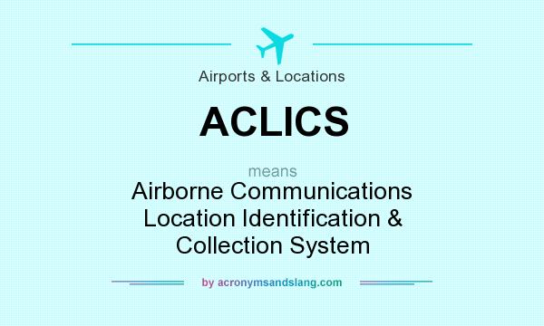 What does ACLICS mean? It stands for Airborne Communications Location Identification & Collection System
