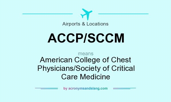 What does ACCP/SCCM mean? It stands for American College of Chest Physicians/Society of Critical Care Medicine