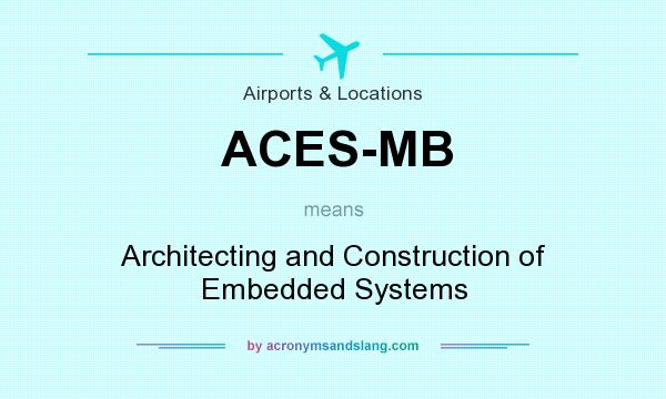 What does ACES-MB mean? It stands for Architecting and Construction of Embedded Systems