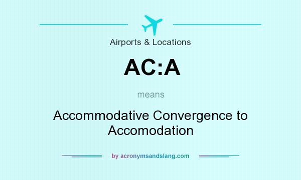 What does AC:A mean? It stands for Accommodative Convergence to Accomodation