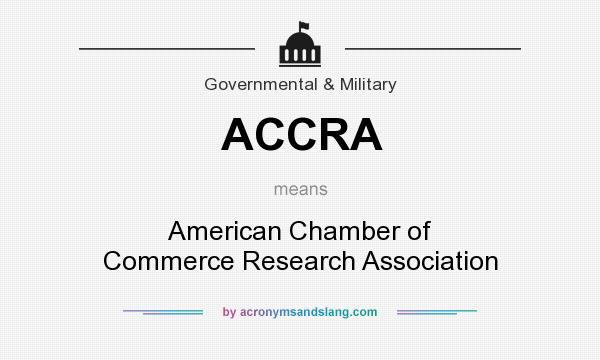What does ACCRA mean? It stands for American Chamber of Commerce Research Association