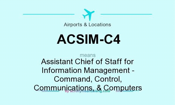 What does ACSIM-C4 mean? It stands for Assistant Chief of Staff for Information Management - Command, Control, Communications, & Computers