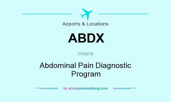 What does ABDX mean? It stands for Abdominal Pain Diagnostic Program