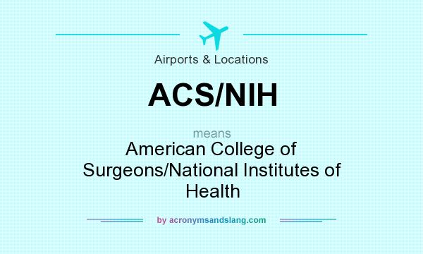 What does ACS/NIH mean? It stands for American College of Surgeons/National Institutes of Health