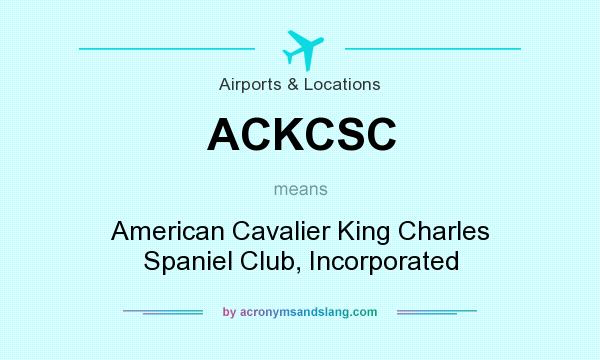 What does ACKCSC mean? It stands for American Cavalier King Charles Spaniel Club, Incorporated