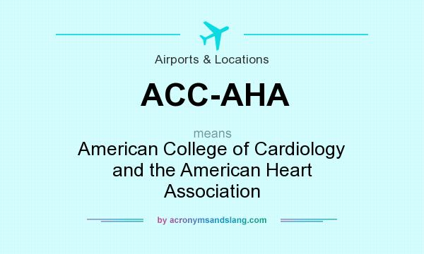 What does ACC-AHA mean? It stands for American College of Cardiology and the American Heart Association