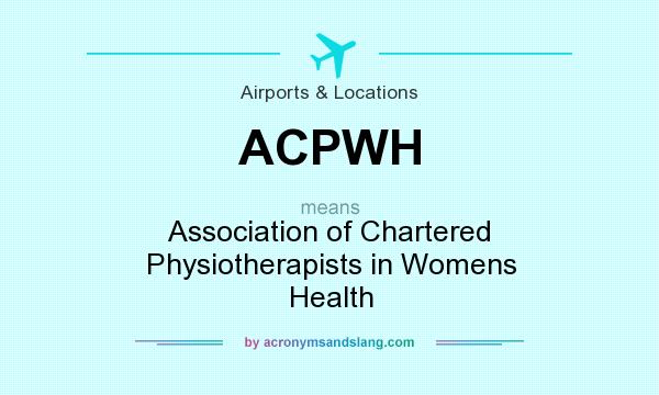What does ACPWH mean? It stands for Association of Chartered Physiotherapists in Womens Health