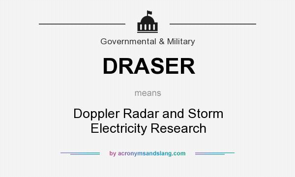 What does DRASER mean? It stands for Doppler Radar and Storm Electricity Research