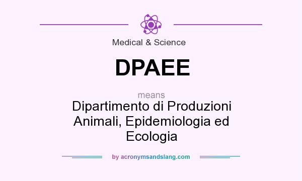 What does DPAEE mean? It stands for Dipartimento di Produzioni Animali, Epidemiologia ed Ecologia