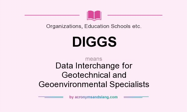 What does DIGGS mean? It stands for Data Interchange for Geotechnical and Geoenvironmental Specialists