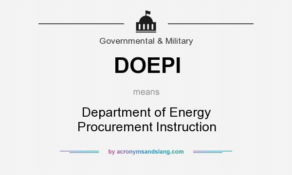 What does DOEPI mean? It stands for Department of Energy Procurement Instruction
