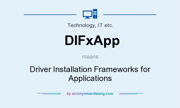 What does DIFxApp mean? It stands for Driver Installation Frameworks for Applications
