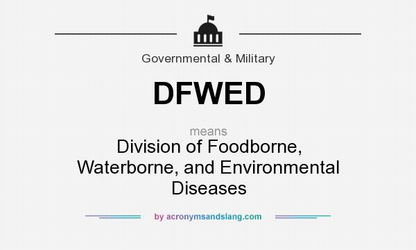 What does DFWED mean? It stands for Division of Foodborne, Waterborne, and Environmental Diseases