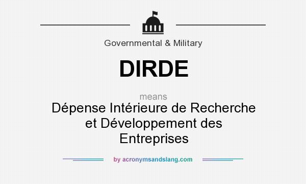 What does DIRDE mean? It stands for Dépense Intérieure de Recherche et Développement des Entreprises